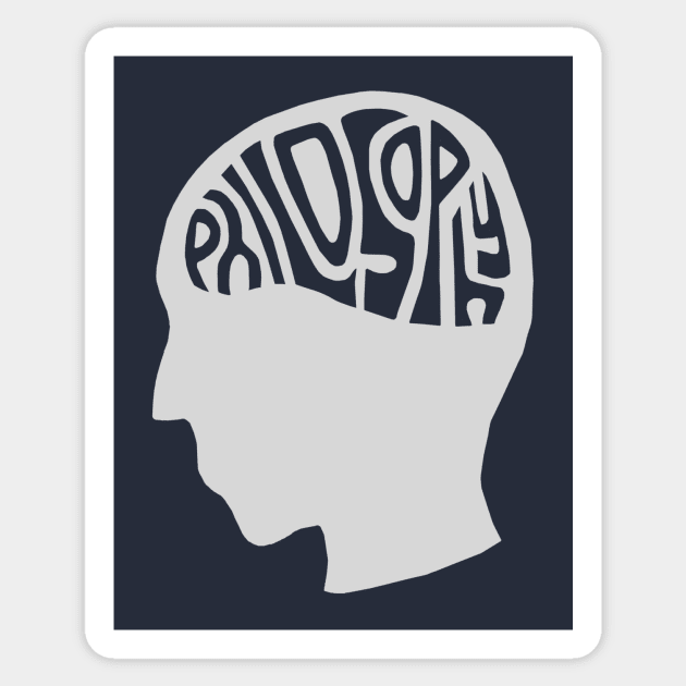 A Philosophical Mind (Grey Version) Sticker by platypusinplaid